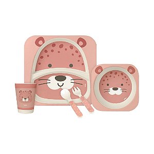 Kit Refeição Biodegradável em Bambu Oncinha 05 peças - Buba