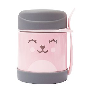 Pote Térmico com Talher Gumy Rosa - Buba