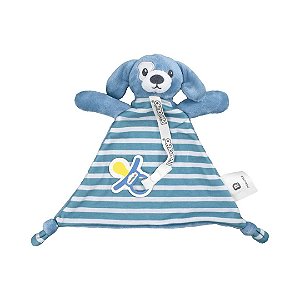 Naninha com Prendedor de Chupeta Cachorrinho Azul - Pimpolho
