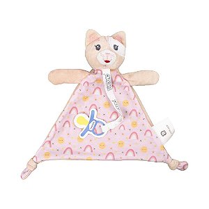 Naninha com Prendedor de Chupeta Gatinha Rosa - Pimpolho