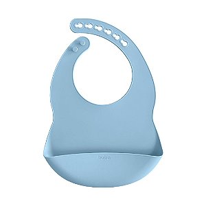 Babador com Pega Migalhas de Silicone Azul - Buba