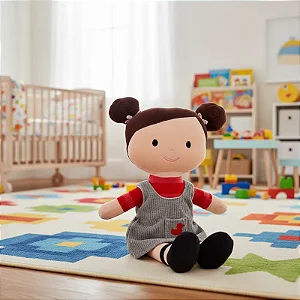 Pelúcia Boneca De Pano Lavável Antialérgica Lara Morena Zip