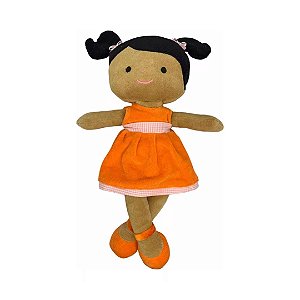 Pelúcia Boneca De Pano Lavável Antialérgica Juju Negra - Zip
