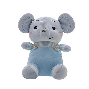Pelúcia Antialérgica Fran Elefantinho Azul - Zip
