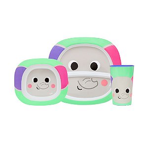 Kit Refeição Infantil BubaZoo Elefante 03 Peças - Buba