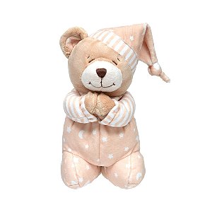 Pelúcia Infantil Ursinho que Reza Bege - Buba