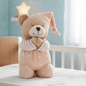 Pelúcia Infantil Ursinho que Reza Bege - Buba