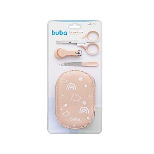 Kit Manicure Infantil com Estojo Rosa 04 peças - Buba