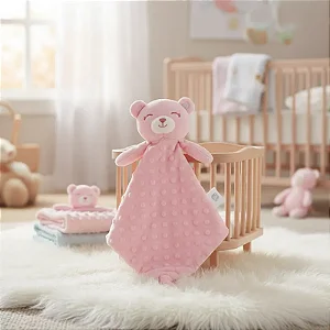 Naninha Bebê com Plush Texturizado Ursinho Rosa - Pimpolho