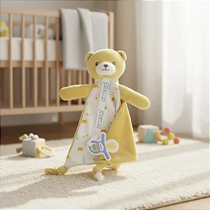 Naninha Para Bebê com Prendedor de Chupeta Ursinho Pimpolho