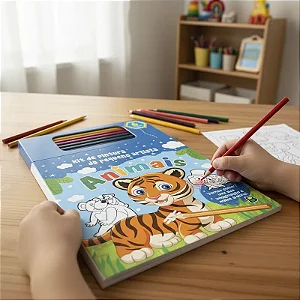 Livro Infantil de Pintura Pequeno Artista: Animais - 80 Pág.