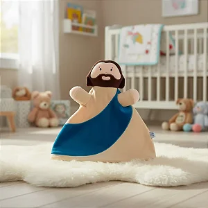 Naninha Fantoche Para Bebê com Prendedor de Chupeta Jesus
