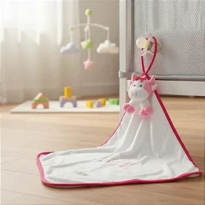 Naninha Bebê Cetim Com Prendedor De Chupeta Vaquinha - Zip