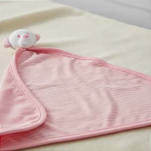 Naninha Bebê Conforto Ursinho Listrado Rosa - Zip