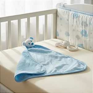 Naninha Bebê Conforto Ursinho Listrado Azul - Zip