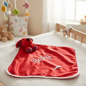 Naninha Bebê Cetim Com Prendedor de Chupeta Cachorrinho Zip