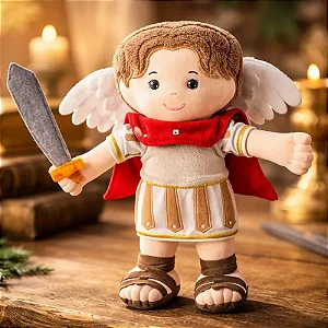 Pelúcia Boneco de Pano Lavável Católico São Miguel Arcanjo