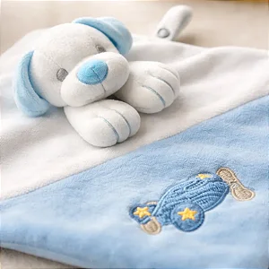 Naninha Bebê Com Prendedor de Chupeta Ursinho Azul - Zip