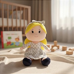 Pelúcia Boneca De Pano Infantil Bordada Clara Loira - Zip
