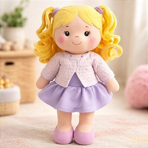 Pelúcia Boneca De Pano Infantil Rostinho Bordado Bella - Zip