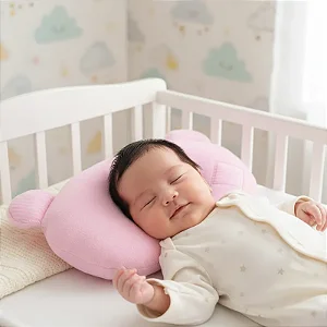 Travesseiro Anatômico Ergonômico Macio Ursinho Rosa Bebê Zip