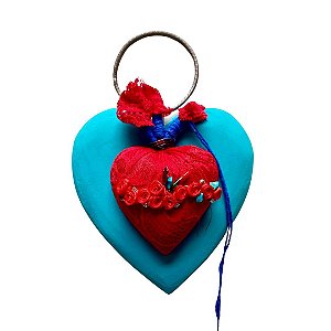 Coração Frida Turquesa (26x18cm)