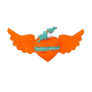 Coração Alado Abóbora (34x17cm)