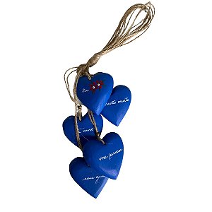 Pendente Coração do Amor I Azul Bic (33x13cm)