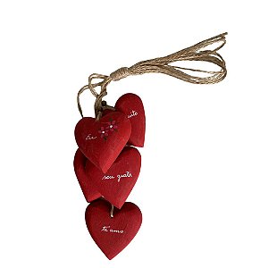 Pendente Coração do Amor I Vermelho (33X13cm)