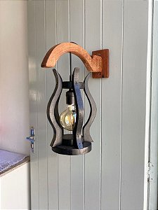 ARANDELA LAMPIAO MADEIRA RUSTICO