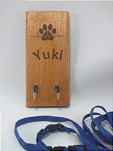 Suporte para coleira/guia para seu Pet em madeira maciça.