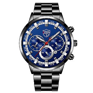 Relógio Masculino Original Deyros Pulso Quartzo Prata Aço