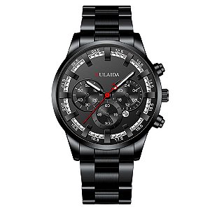 Relógio Masculino Original Fulaida Pulso Quartzo Prata Aço