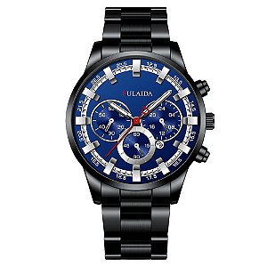 Relógio Masculino Original Fulaida Pulso Quartzo Azul Aço