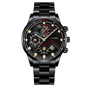 Relógio Masculino Original Fulaida Pulso Quartzo Dourado Aço