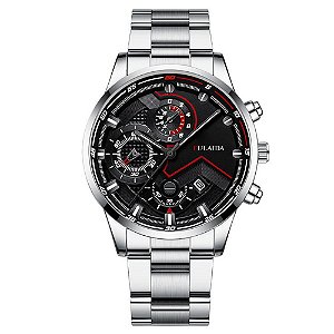 Relógio Masculino Original Fulaida Pulso Quartzo Prata Aço