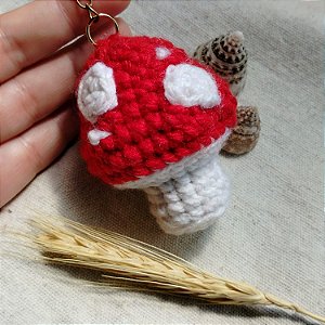 Chaveiro Amigurumi Cogumelo
