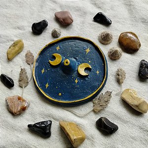 Incensário Circular Lua e Estrelas