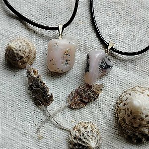 Colar De Cristal Rolado - Opala Rosa