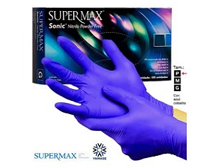 Luva Nitrilica Procedimento Não Cirúrgico - Azul - cx 100und - Supermax - CA 44101