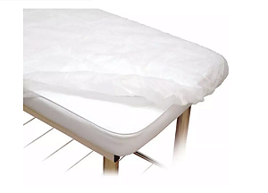 Lençol TNT c/ elástico - Gram. 20 - 2,0X0,9m - Branco - pct c/ 10 und -  Dejamaro