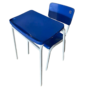 Conjunto de Mesa  e Cadeira escolar Infantil em Resina Plástica