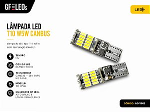 Par de Lampada T10 26 Led Cambus Canceller Branca PREMIUM