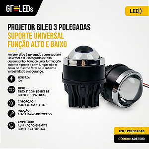 PROJETOR BI-LED 3 POLEGADAS BLINDADO