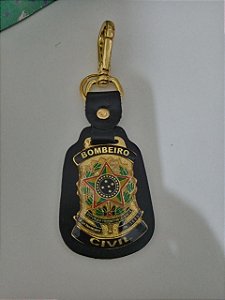CHAVEIRO DE COURO COM BRASÃO  - BOMBEIRO CIVIL - PERSONALIZAMOS !!