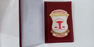 Carteira Porta Funcional em couro com brasão  - NECRÓPSIA / AUTÓPSIA