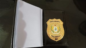 Carteira em couro com brasão  - Perito Ambiental - Temos todos os Estados - Personalizado