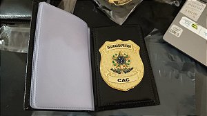 Carteira em couro com brasão  - Segurança Privada Cac