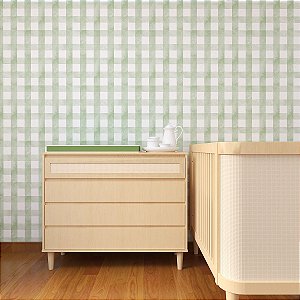 Papel de parede aquarela Gingham quarto de bebê infantil xadrez