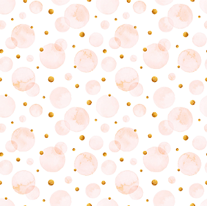 Papel de Parede Bolinhas Rose com Dourado